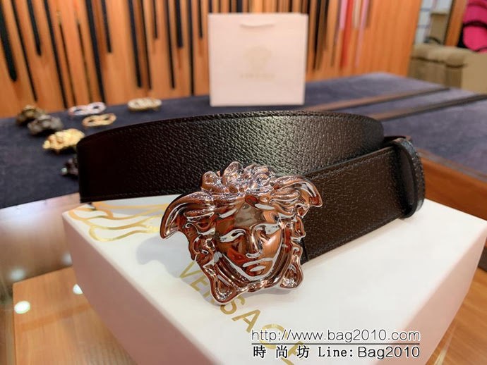 VERSACE範思哲 外貿原單貨 原廠豬皮紋頭層牛皮 男士皮帶 高端人士首選  xfp1325